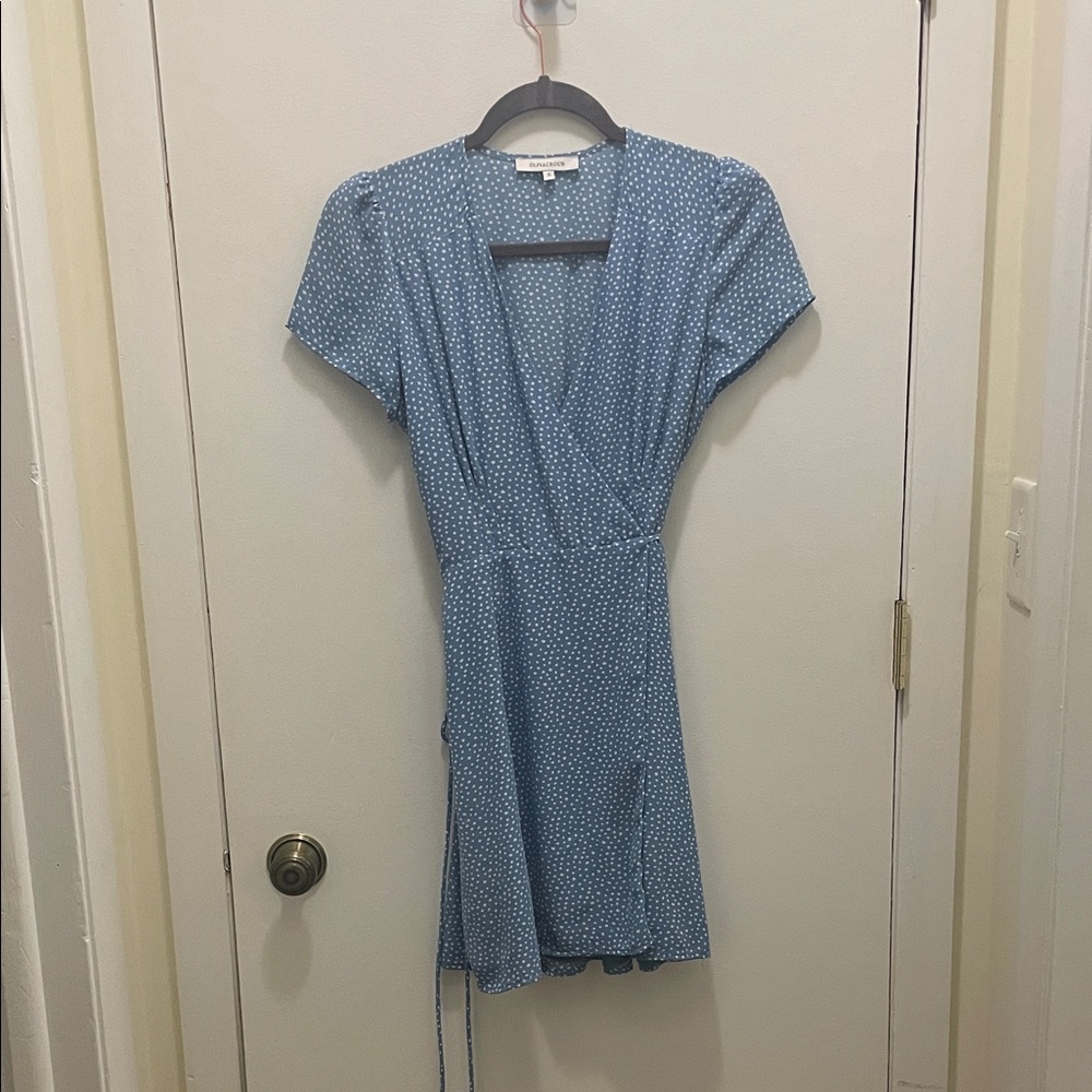 Olivaceous Sky Blue Mini Dress